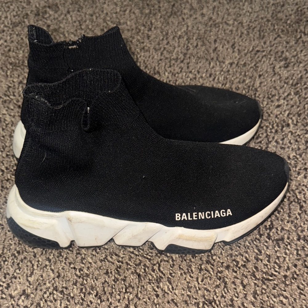 Balenciaga Black and White Sock Sneakers
